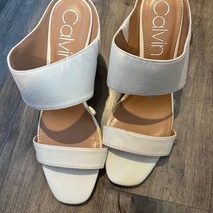 Calvin Klein white heels